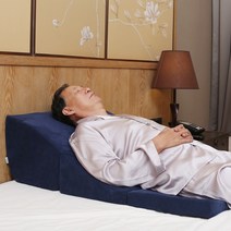 역류성식도염베개 필로우 잠케어 소화베개 척추교정베개 가성비침대 꿀잠 침대, 그림과 같이 + 네이비트윌3단슬로프패드