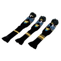 YSSHOP 3Pcs 골프 드라이버 구조 헤드 커버 긴 목 Pom Pom 우드 헤드 커버, 컬러 B, 설명
