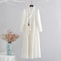 린넨 자수 무지 심플 철릭원피스 스타일 원피스