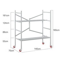 시스템 비계 pt bt 피티 비티 아시바 이동식틀 비계 고소 업소용 작업대, 04.높이1.65m가로1.4m 바퀴o