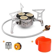 용 가스 미니 파워 스토브 소토 캠핑 버너 그리들 플랫 강염 플레이트 브루스타 썬터치 생선구이기 구이바다 트윈 고화력 백패킹 등산 부탄 접이식 일체형 가정 화로 야외 렌지 그릴, 스토브 2 및 2 어댑터