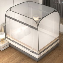 망고공방 대형 프리미엄 침대 접이식 원터치 모기장 텐트, 퀸(150x200)