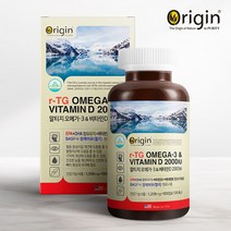 오리진 알티지오메가3 비타민D EPA DHA rTG오메가3 슈퍼비타민E 멸치 저온초임계추출 기억력 눈 혈행건강 칼슘흡수 rtg오메가3영양제 노르웨이산, 2병, 100캡슐