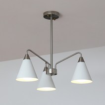 북유럽 심플 거실 샹들리에 모던 하우스룸 서재 옷방 조명, 화이트-3등-삼색변환 램프