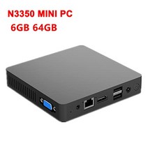 미니피씨 스틱pc 미니pc 팬리스 미니 PC 인텔 셀러론 N3350 윈도우즈 10 6GB RAM ROM 128GB SSD 1000M LAN, 03 6G 64G add 128GB SSD_03 UK, 03 6G 64G add 128GB SSD_03 UK