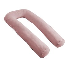 마벨러스 더 길어진 롱 U자 바디필로우 베개, 누빔핑크