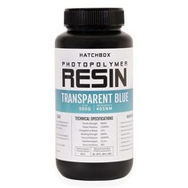 HATCHBOX 3D 프린터 수지 고정밀 비취성 405nm UV 경화 포토폴리머 LCD DLP 인쇄용 500ml 병 - 블랙, Transparent Blue