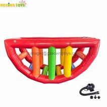 야외에어바운스 에어시소 미니바이킹 에어바운스놀이터 밀폐 풍선 시소 장난감 실내 놀이 게임 해적 바운스 공기 펌프, [01] 150x70x76cm, [01] 빨간