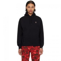 [해외정품] BAPE 블랙 검정 릴렉스 에이프 헤드 후드티