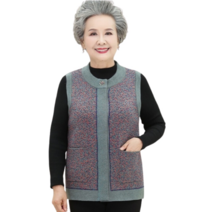 멋쟁이 엄마조끼 빅사이즈 할머니 어머니 봄 가을 따뜻한 조끼 엄마옷 60세이상