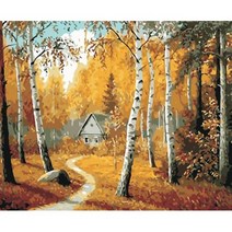 듀오 DIY 쉬운 명화 유화그리기 세트 A-060 집으로가는단풍나무길 중형 40x50 그림 유화그리기 그림, 단품