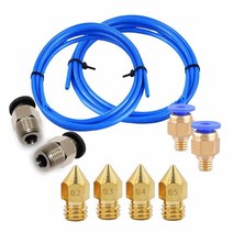3D프린터노즐 PTFE 튜브 ID 2mm OD 4mm MK8 노즐 0.2mm 0.3mm 0.4mm 0.5 공압 커넥터 압출기 3D 프린터 용, [01] Whole Kit