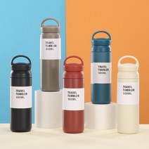 텀블러 물통 보온보냉 물컵 캠핑 바캉스 스텐 500ml 각인 라벨 제작가능, 03D텀블러500-레드, 1개