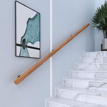 벽부형 손스침 원목 계단 핸드레일 실내 외구 안전 보조손잡이 경사로 지지대 장애우 노인, 150cm 브래킷2개