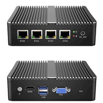 팬리스 미니 PC 인텔 셀러론 ESXI AES-NI J4125 쿼드 코어 4xIntel i225 2.5G LAN 소프트 라우터 HDMI VGA, 02 Windows 10 Pro_04 EU, 07 4G DDR4 128G SSD
