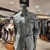 버커루 여성 오버핏 밸티드 데님 셔츠형자켓