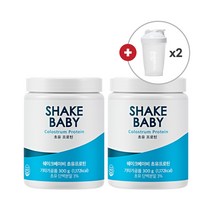 쉐이크베이비 초유 단백질 프로틴 유청 파우더 분말 식사대용 보충제 300g, 2개, 300g(화이트보틀600ml)