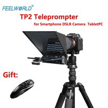 프롬프터 Feelworld tp2 teleprompter for 8 inch phone ipad 태블릿 dslr 카메라 인터뷰 음성 live prompteur with, 전화 및 dslr용