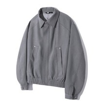 TRILLION 코튼 트윌 리벳 블루종 집업 자켓 (GRAY) COTTON TWILL BLOUSON ZIP-UP JACKET YE