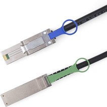 QSFP (SFF-8436) to MiniSAS (SFF-8088) DDR 하이브리드 SAS 케이블 100-Ohm 1-m(3.3ft), 한개옵션0, 한개옵션0