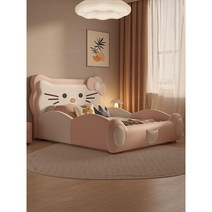 동물모양침대 창의력 단단한 아이 선물 손주 고급 고양이 수납 침대, 울타리 싱글 침대, X, 1200mmx2000mm