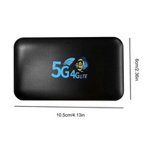 5G 4G LTE 라우터 핫스팟 포켓 시골 농막 인터넷 여행용 휴대용 와이파이 라우터, 블랙 2600mah
