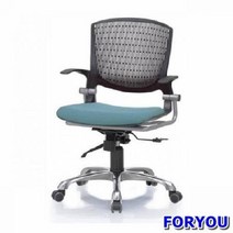 ForU59 사원용 회전의자 멜론 팔유 사출 쿠션 발 바퀴의자 사무용의자 컴퓨터의자, 블랙 그린
