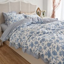 프랑스 스타일 침구 세트 침대 시트 및 Pillowcases 품질 이불 커버 100% 코튼 퀸 킹 사이즈, 03 3