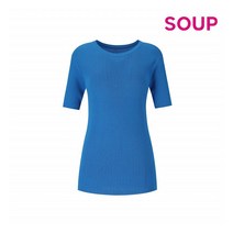 숲 SOUP 라운드넥 반팔 립트 니트(OZ5SKT3)