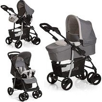 [독일직구] Hauck Shopper SLX Trio Set / Combi 3 in 1 Pram Baby Car Seat Sports Pram Size 0 Tub with Ma, grey