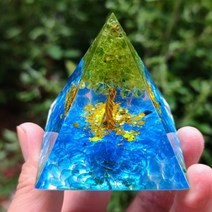 Orgone 피라미드 자수정 페리도트 크리스탈 에너지 Orgonite Emf 보호 명상 도구 석영 홈 장식 공예품, A13