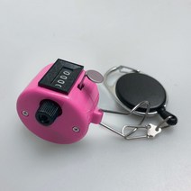 수동 카운터기 숫자카운터 수동 계수기 + 릴와이어, 수동 카운터기(핑크)+릴 와이어