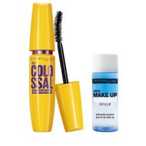 메이블린 콜로썰 워터프루프 마스카라9.2ml + 리무버 20ml 세트, 리얼블랙, 2세트