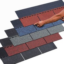 목조 주택 지붕 보수 방수 아스팔트 슁글 기와 접착, 갈색