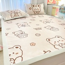 침대용 시원한 느낌 레이온 냉각 매트 통기성 시원한 여름 매트 및 베개 커버 세탁 가능한 에어컨 침대 매트 600D, 120x200cm 2 pcs set, 8, 8