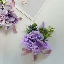 남자코사지 로망스장미 부토니에, 보라