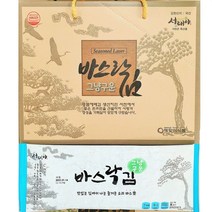 [파파퐁퐁] 해맞이 그냥구운 바스락반장김 선물세트 /소금 기름없이 그냥구운 고소한 서천김 무조미김 반장김 식탁김, 3.그냥구운 바스락반장김 48봉(16봉x3박스), 3개