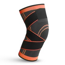 Skdk 1pcs 스포츠 무릎 패드 남자 가압 탄성 무릎 패드 지지대 피트니스 기어 농구 배구 보호대 크로스핏, 오렌지 1개, m