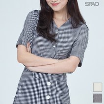 [스파오] 스파오 여리여리 V넥 반팔 셔츠_SPYA925G35 (P002019701)