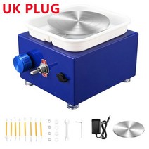 도예회전판 도자기재료 도자기물레 미술 공예용 미니 도자기 휠 기계 세라믹 클레이 도구 6.5 10CM 2 턴테이블 트레이 조각 키트 포함, navy UK PLUG