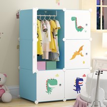 남녀 아기 서랍장 옷장 행거 유아 신생아 서랍장 정리, 블루캐릭터 39x37x147 2도어 그리드2개