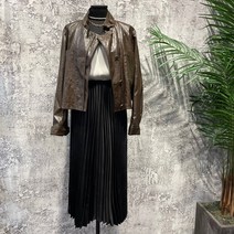 시슬리 페이크 레더 숏 자켓 SALE04041 BR