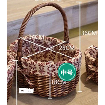 해외 바구니 대나무 과일 바구니 수납 바구니 넝쿨 엮음 전원 계란 바구니 장바구니 들라탄바구니-45508, 단일옵션, 옵션02