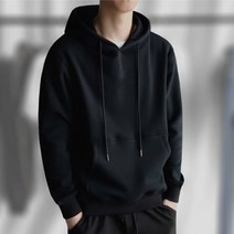 쭈리 회색 후드티 커플 무지 가을 검정 남자 기본 루즈핏 레이어드 가벼운 네이비 빅사이즈 봄 얇은