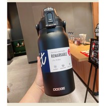 원터치 대용량보온병 대형 보온 보냉병 2리터 텀블러 물병, 블랙, 1300ml