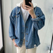 라운지21 남자 오버핏 후드 탈부착 청자켓