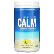 Natural Vitality CALM 방지 드링크 믹스 스위트 레몬 맛 453g16oz 내추럴 바이탈리티 319056, 8 온스