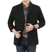 QIONGCU봄가을 캐주얼 정장 남성 순면 정장 아우터 패션 중년 순색 편안한 재킷8/30W