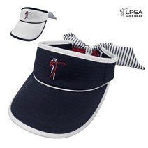LPGA 골프 웨어 여자 골프 마린 리본 썬캡 모자 235/518, 네이비-FREE