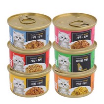 프리미엄 골드 런치캔 고양이 주식캔 간식 80g 24개입, 참치+연어80g 24개입